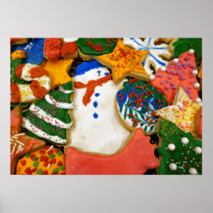 Weihnachtskekse III Farbige Weihnachtsbäckerei Poster