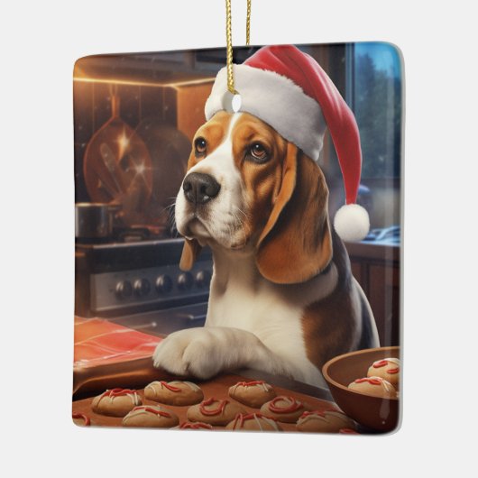 Weihnachtskekse im Beagle Feiertag Keramikornament (Links)