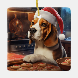 Weihnachtskekse im Beagle Feiertag Keramikornament