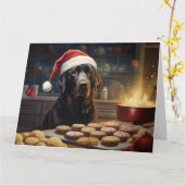 Weihnachtskekse im Black Lab Feiertag Karte (Gelbe Blume)