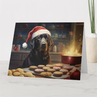 Weihnachtskekse im Black Lab Feiertag Karte