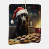 Weihnachtskekse im Black Lab Feiertag Keramikornament (Rechts)