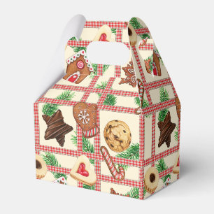 Weihnachtskekse im Landhausstil im Karomuster Geschenkschachtel
