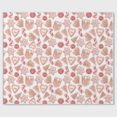 Weihnachtskekse im Wasser Muster Weihnachten Geschenkpapier (Flach)