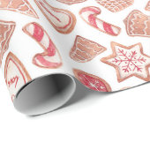 Weihnachtskekse im Wasser Muster Weihnachten Geschenkpapier (Rolleneckpunkt)