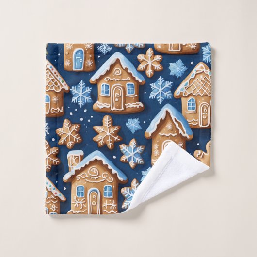 Weihnachtskekse Ingwer Brotmeister Winterurlaub Badhandtuch Set (Waschlappen)