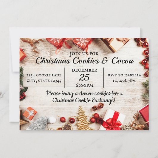Weihnachtskekse & Kakao-Winter Einladung (Vorderseite)