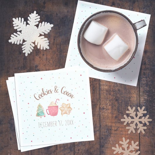 Weihnachtskekse+Kakaoaufenthalte Keks tauschen Bla Serviette