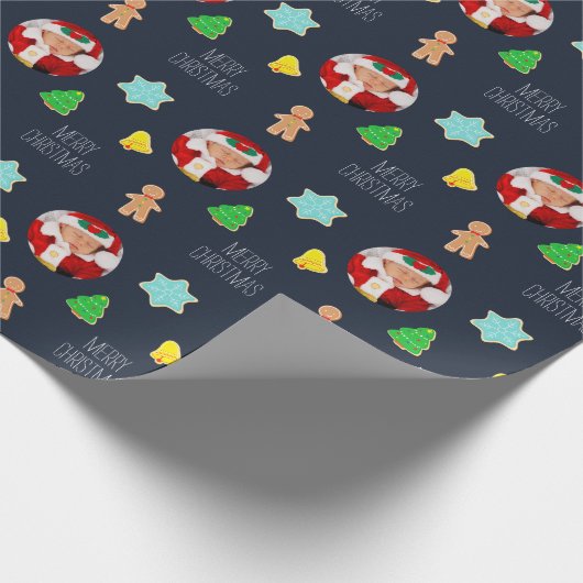 Weihnachtskekse Kundenspezifisches Foto Geschenkpapier (Ecke)