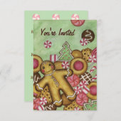 Weihnachtskekse Lebkuchen Einladungen (Vorne/Hinten)