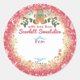 Weihnachtskekse Lebkuchen Mann Backbäckerei Runder Aufkleber