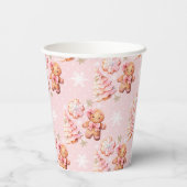 Weihnachtskekse Lebkuchen Mann Rosa Weihnachten Pappbecher (Rückseite)