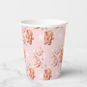 Weihnachtskekse Lebkuchen Mann Rosa Weihnachten Pappbecher (Rechts)