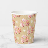 Weihnachtskekse Lebkuchen Mann Rosa Weihnachten Pappbecher (Rückseite)