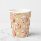 Weihnachtskekse Lebkuchen Mann Rosa Weihnachten Pappbecher (Vorderseite)