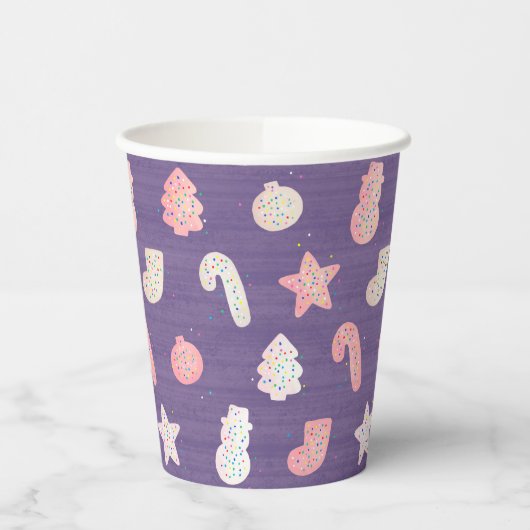 Weihnachtskekse Lila Papieraufnahmen Pappbecher (Links)