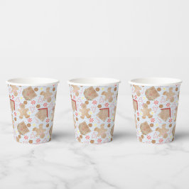 Weihnachtskekse mit Blue Stripe Paper Cups Pappbecher