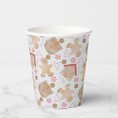 Weihnachtskekse mit Blue Stripe Paper Cups Pappbecher (Vorderseite)