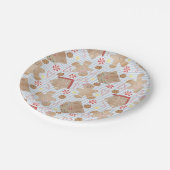 Weihnachtskekse mit Blue Stripe Paper Tellern Pappteller (Schrägansicht)
