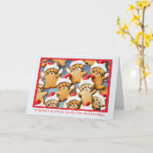 Weihnachtskekse mit Lebkuchen Katzen Karte (Gelbe Blume)