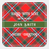 Weihnachtskekse mit Liebe gebacken Quadratischer Aufkleber (Vorderseite)