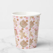 Weihnachtskekse mit Pink Stripe Paper Cups Pappbecher (Links)