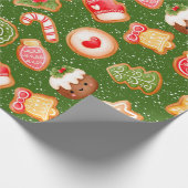 Weihnachtskekse mit Schneehintergrund Geschenkpapier (Ecke)