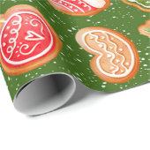 Weihnachtskekse mit Schneehintergrund Geschenkpapier (Rolleneckpunkt)