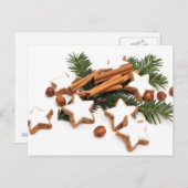 Weihnachtskekse mit Zimt Feiertagspostkarte (Vorne/Hinten)