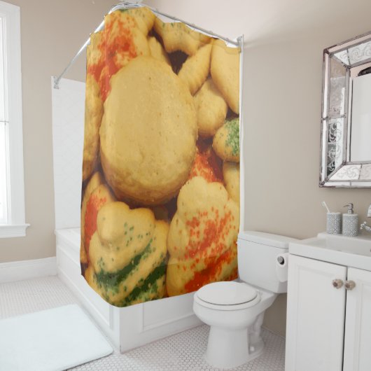 Weihnachtskekse mit Zuckersprinklen Duschvorhang (Beispiel)