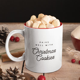 Weihnachtskekse Morgenessen Kleine Geschenk Zweifarbige Tasse