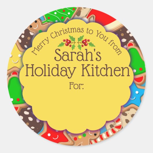 Weihnachtskekse nehmen Lebkuchen aus der Küche Runder Aufkleber (Vorderseite)