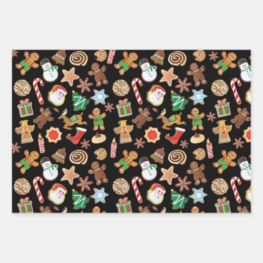 Weihnachtskekse Oh Snap Gingerbread Mann Muster Geschenkpapier Set (Vorderseite 2)