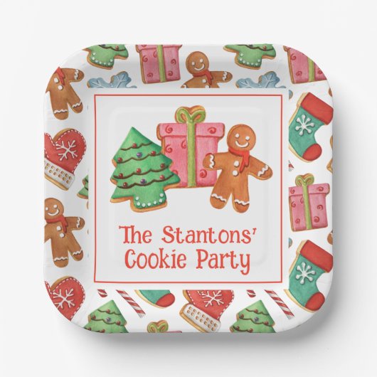 Weihnachtskekse Pappteller (Vorderseite)