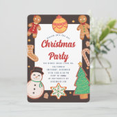Weihnachtskekse-Party Einladung (Stehend Vorderseite)