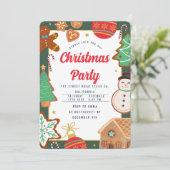 Weihnachtskekse-Party Einladung (Stehend Vorderseite)