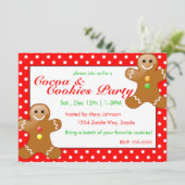 Weihnachtskekse Party Gingerbread Polka Dots Einladung (Stehend Vorderseite)