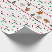 Weihnachtskekse Personalisiert Bonbons Geschenkpapier (Ecke)