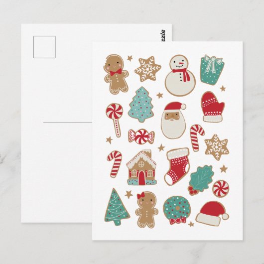 Weihnachtskekse Postkarte (Vorne/Hinten)
