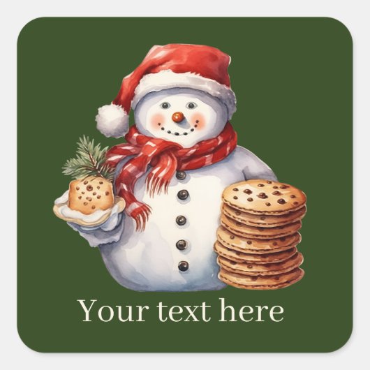 Weihnachtskekse Quadratischer Aufkleber (Vorderseite)