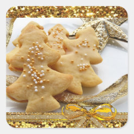 Weihnachtskekse Quadratischer Aufkleber