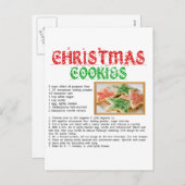 Weihnachtskekse Rezept Feiertagspostkarte (Vorne/Hinten)