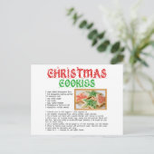 Weihnachtskekse Rezept Postkarte (Stehend Vorderseite)