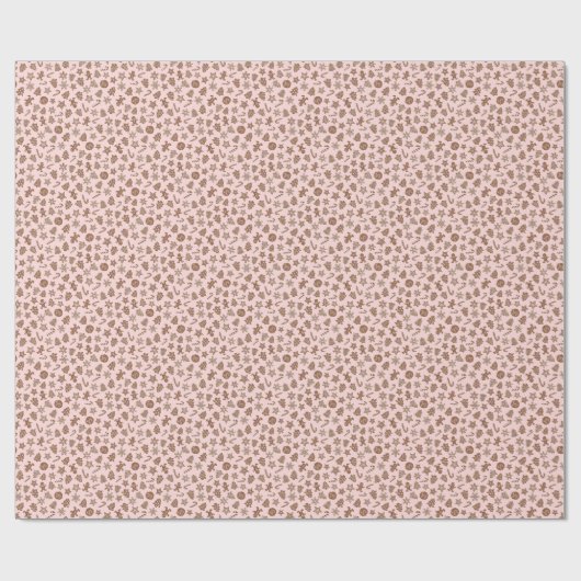 Weihnachtskekse Rosa Muster Geschenkpapier (Flach)