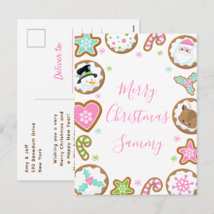 Weihnachtskekse Rosa und Grün Frohe Weihnachten