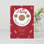 Weihnachtskekse Rotes Lebkuchen-Festfest Einladung (Stehend Vorderseite)