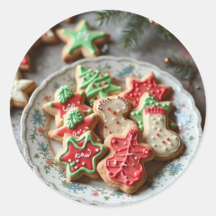 Weihnachtskekse Runder Aufkleber
