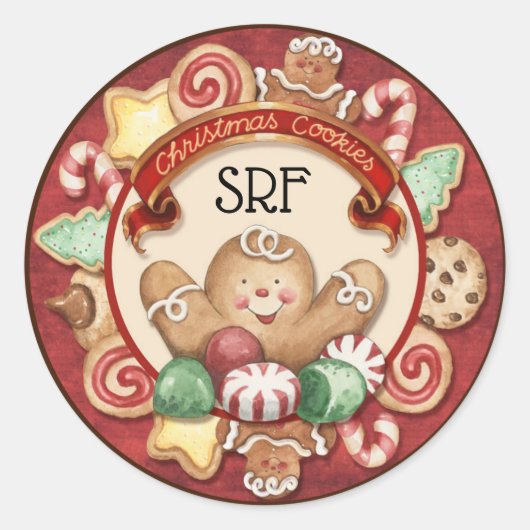 Weihnachtskekse Runder Aufkleber (Vorderseite)