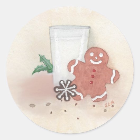 Weihnachtskekse Runder Aufkleber (Vorderseite)