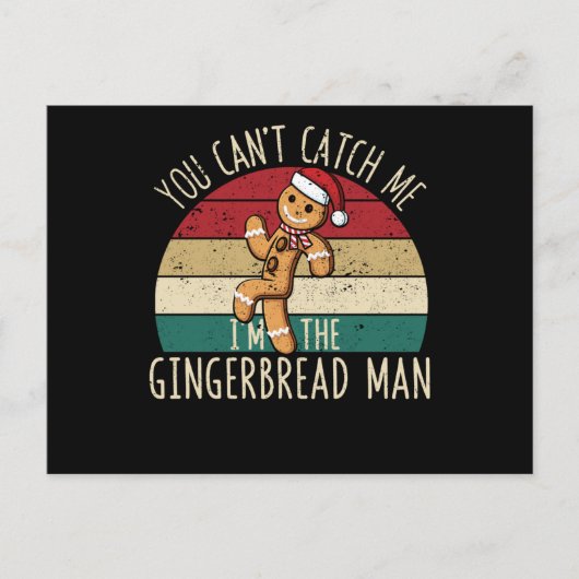 Weihnachtskekse Sie können mich nicht fangen Postkarte (Vorderseite)